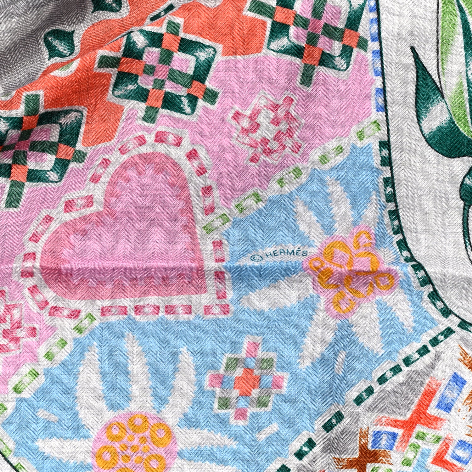Hermes Cashmere Silk En Attendant Ulysse Shawl 140 4 of 6