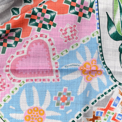 Hermes Cashmere Silk En Attendant Ulysse Shawl 140 4 of 6