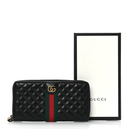 Gucci Calfskin Web Trapuntata GG Zip Around Wallet Black 12 of 12