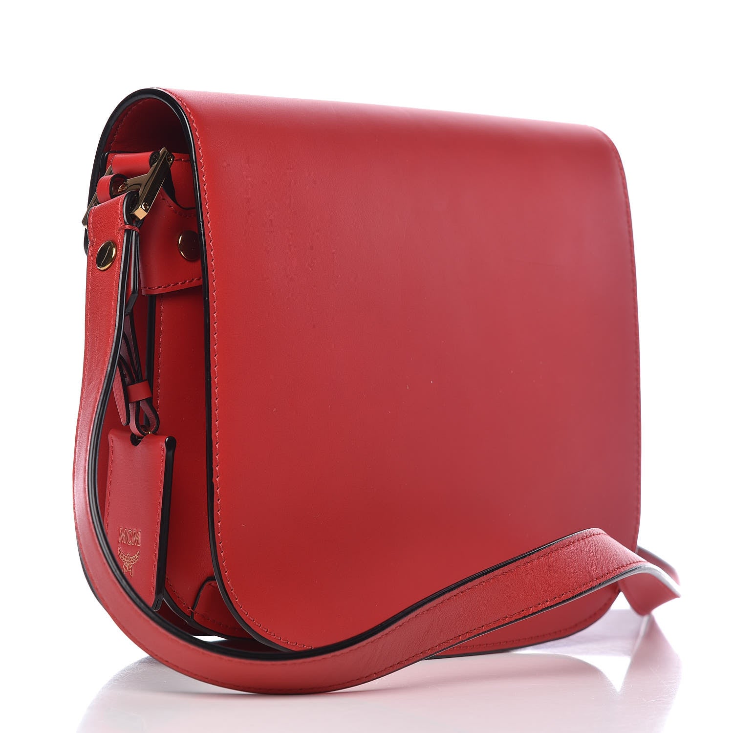 MCM Calfskin Patricia Crossbody Bag Red 3 of 9