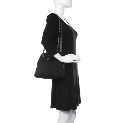 Prada Nylon Tessuto Chain Shoulder Bag Black 2 of 11