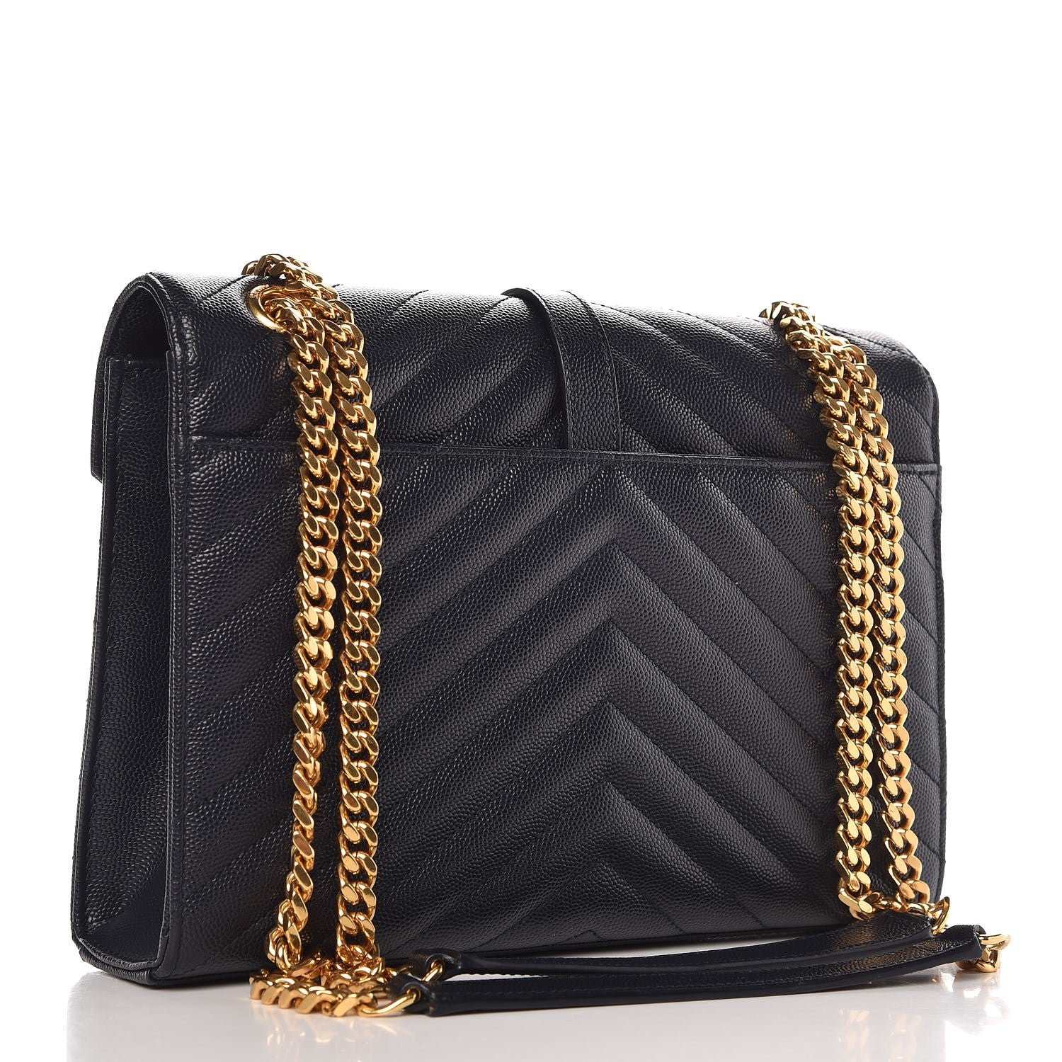 Saint Laurent Grain De Poudre Matelasse Chevron Medium Monogram Satchel Midnight Blue 3 of 8