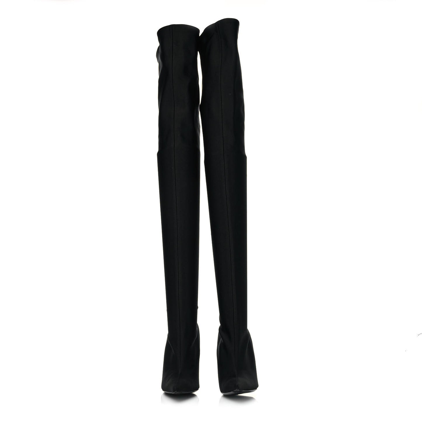 Spandex Pointed Toe Knife Thigh High Boots 36 Black