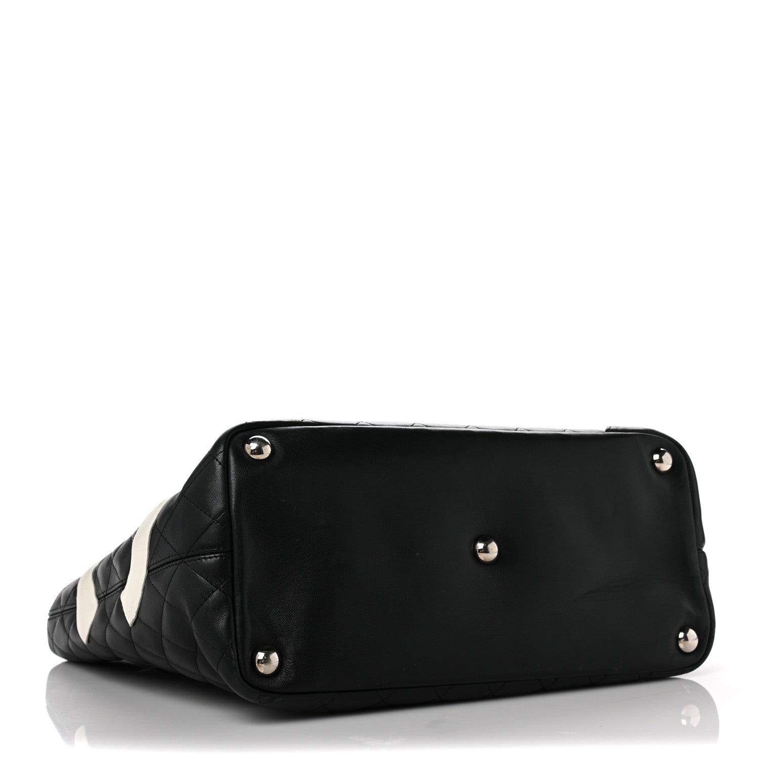 Chanel Calfskin Quilted Large Cambon Tote Black White 4 of 12