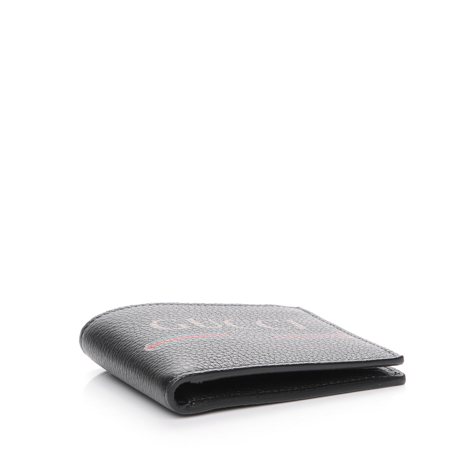 Gucci Cripto Calfskin Logo Bi-Fold Wallet Black Grege 4 of 8