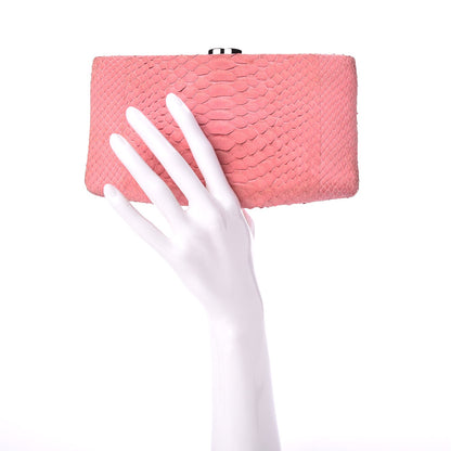 Chanel Python Timeless Clutch Pink 2 of 13