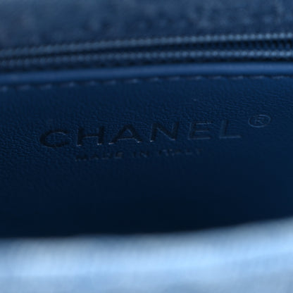 Chanel Denim Quilted Camellia Sweetheart Mini Flap Blue 6 of 10