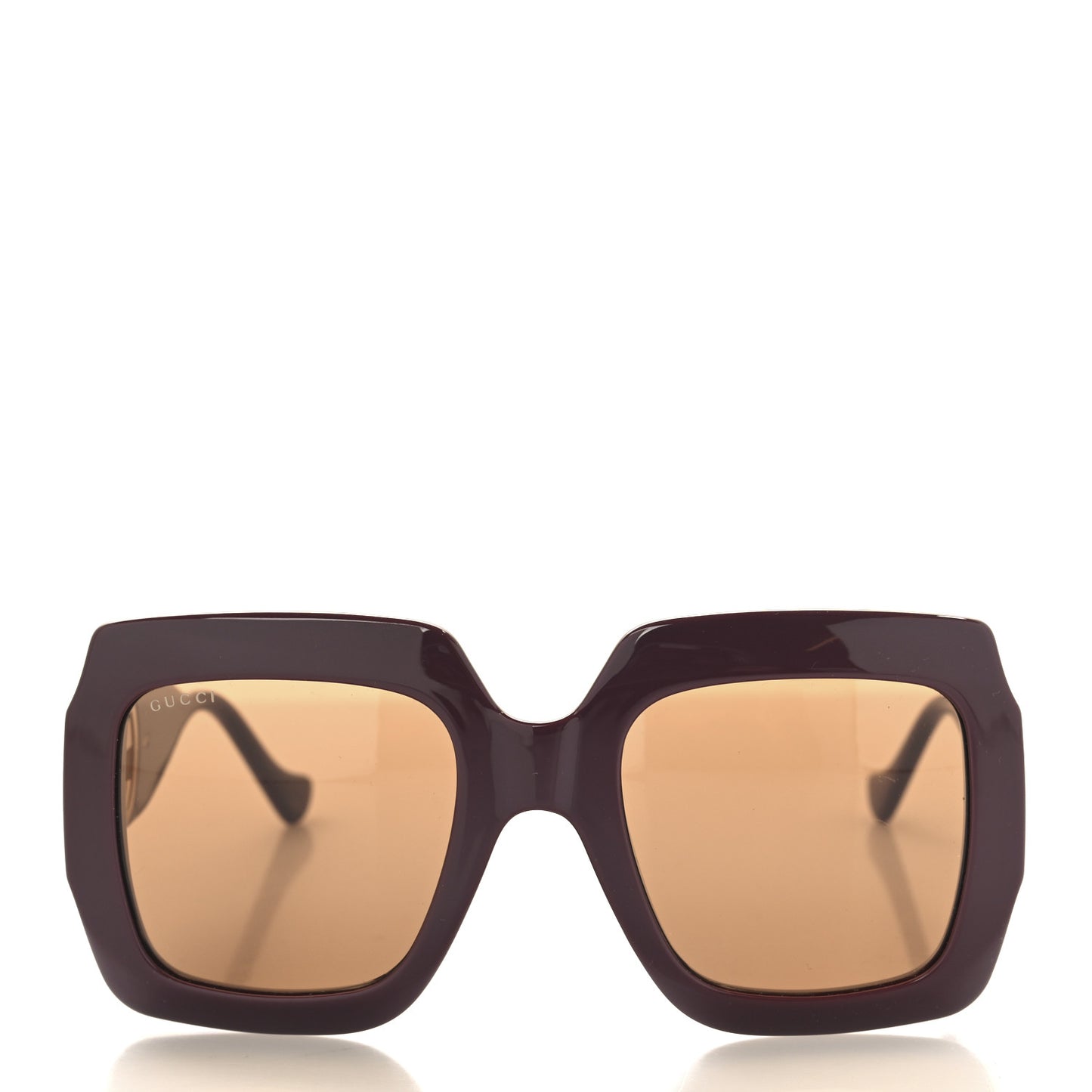 Acetate Rectangular Frame Chain Sunglasses GG1022S Burgundy
