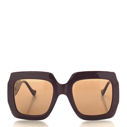 Gucci Acetate Rectangular Frame Chain Sunglasses GG1022S Burgundy 2 of 7