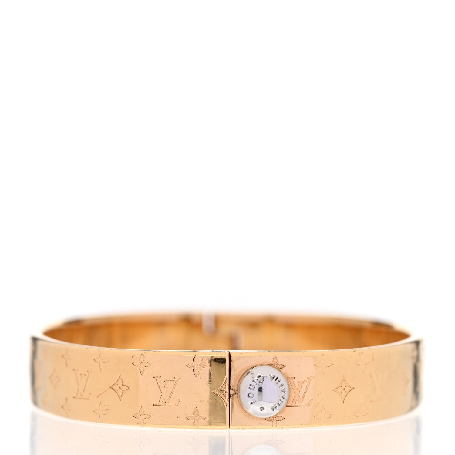 Louis Vuitton Brass Monogram Nanogram Cuff M Gold 4 of 8