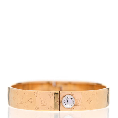 Louis Vuitton Brass Monogram Nanogram Cuff M Gold 4 of 8