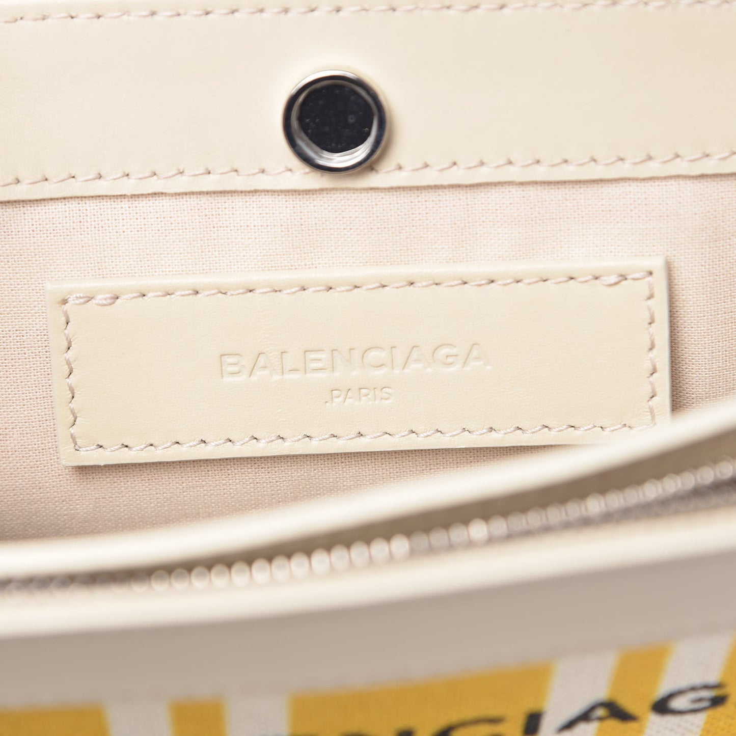 Cotton Canvas Striped Pochette Crossbody Bag Yellow