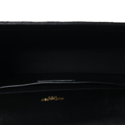 Saint Laurent Grain De Poudre Textured Mixed Matelasse Triquilt Medium Monogram Satchel Black 5 of 9