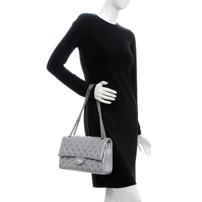 Chanel Metallic Aged Calfskin Quilted 2.55 Reissue 226 Flap Silver 3 of 9