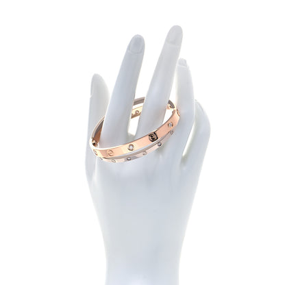 Cartier 18K Pink White Gold 12 Diamond Double LOVE Bracelet 16 2 of 9