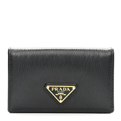 Prada Vitello Move Triangle Logo Card Holder Black 1 of 10