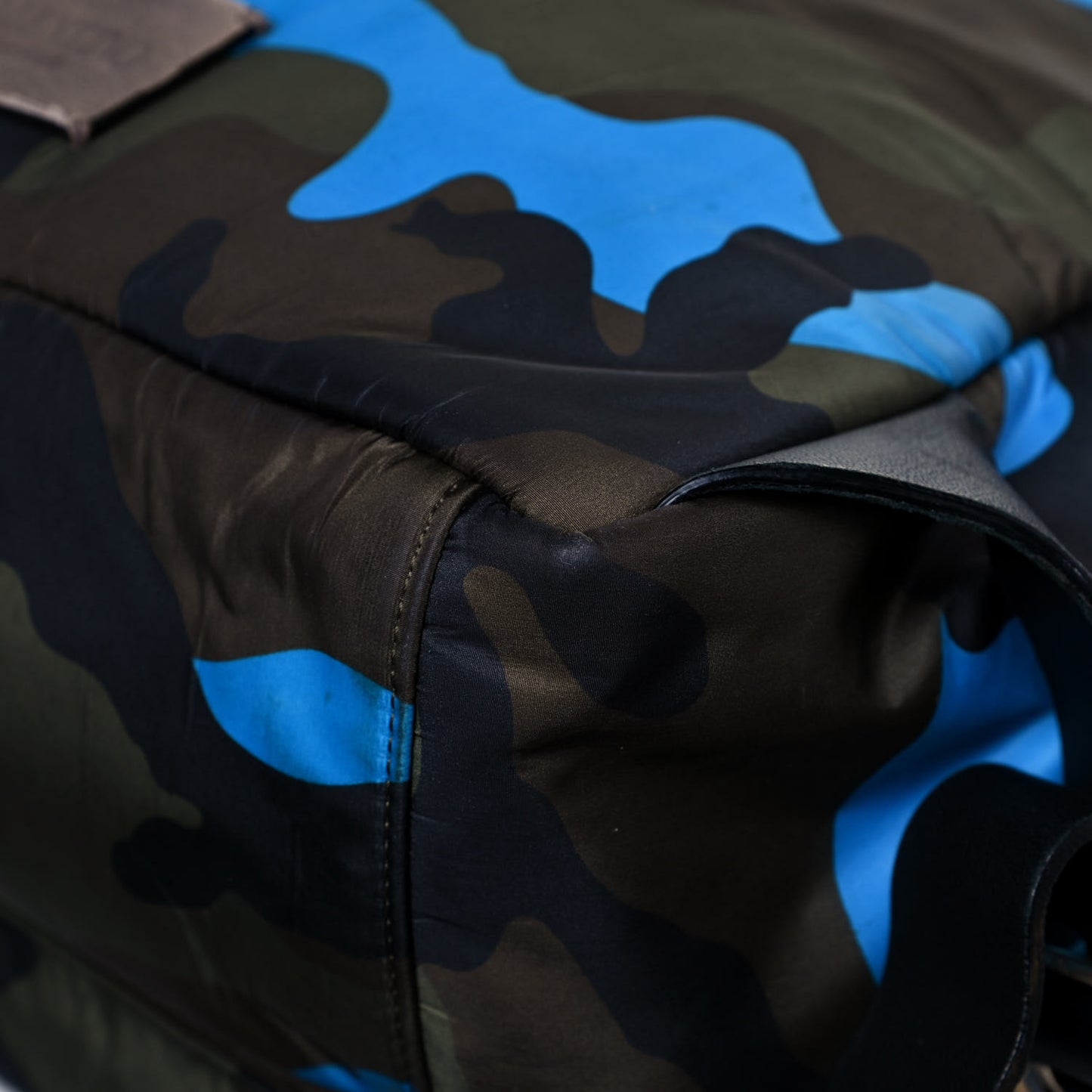 Nylon Camouflage Backpack Green Blue Fluo