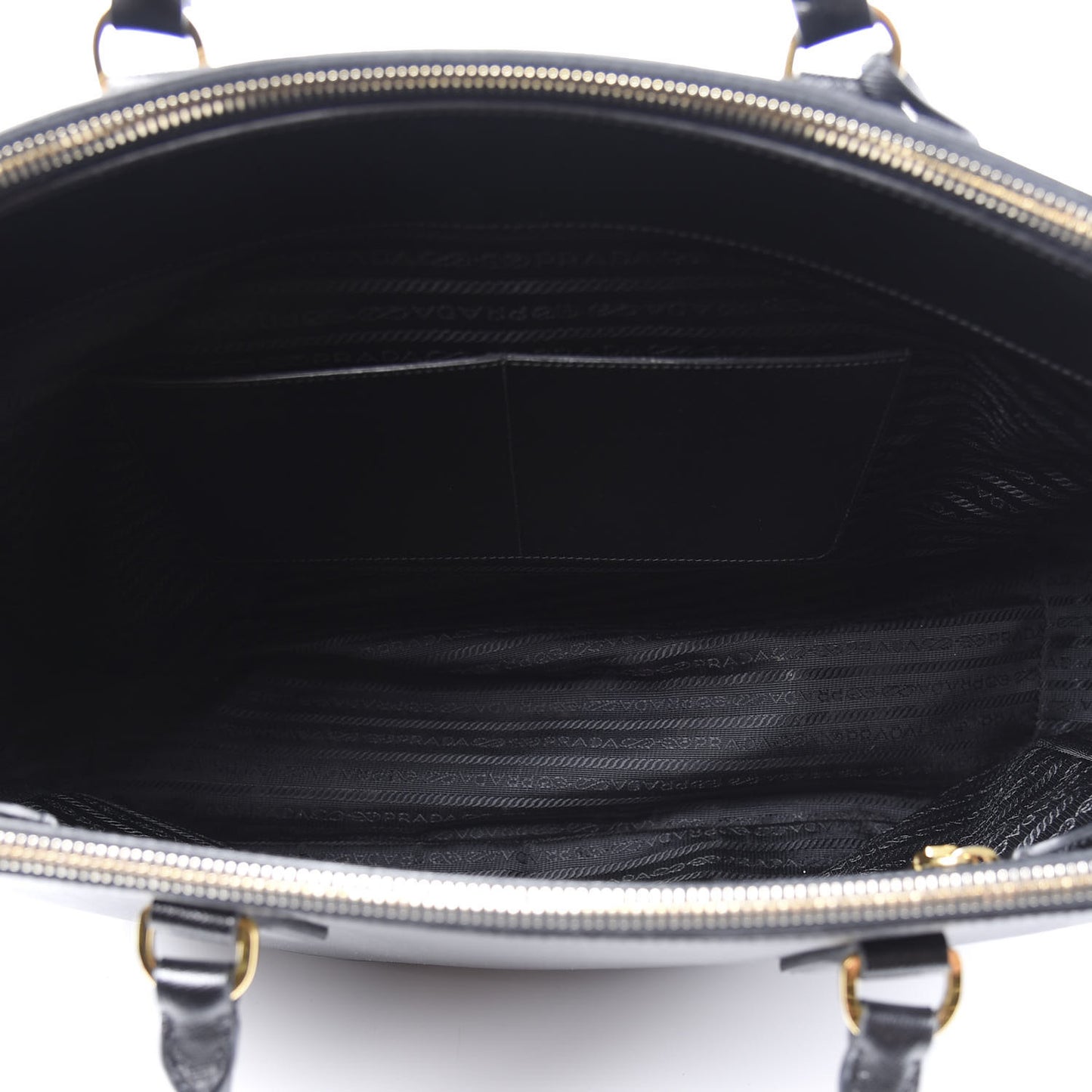 Saffiano Large Galleria Double Zip Tote Black