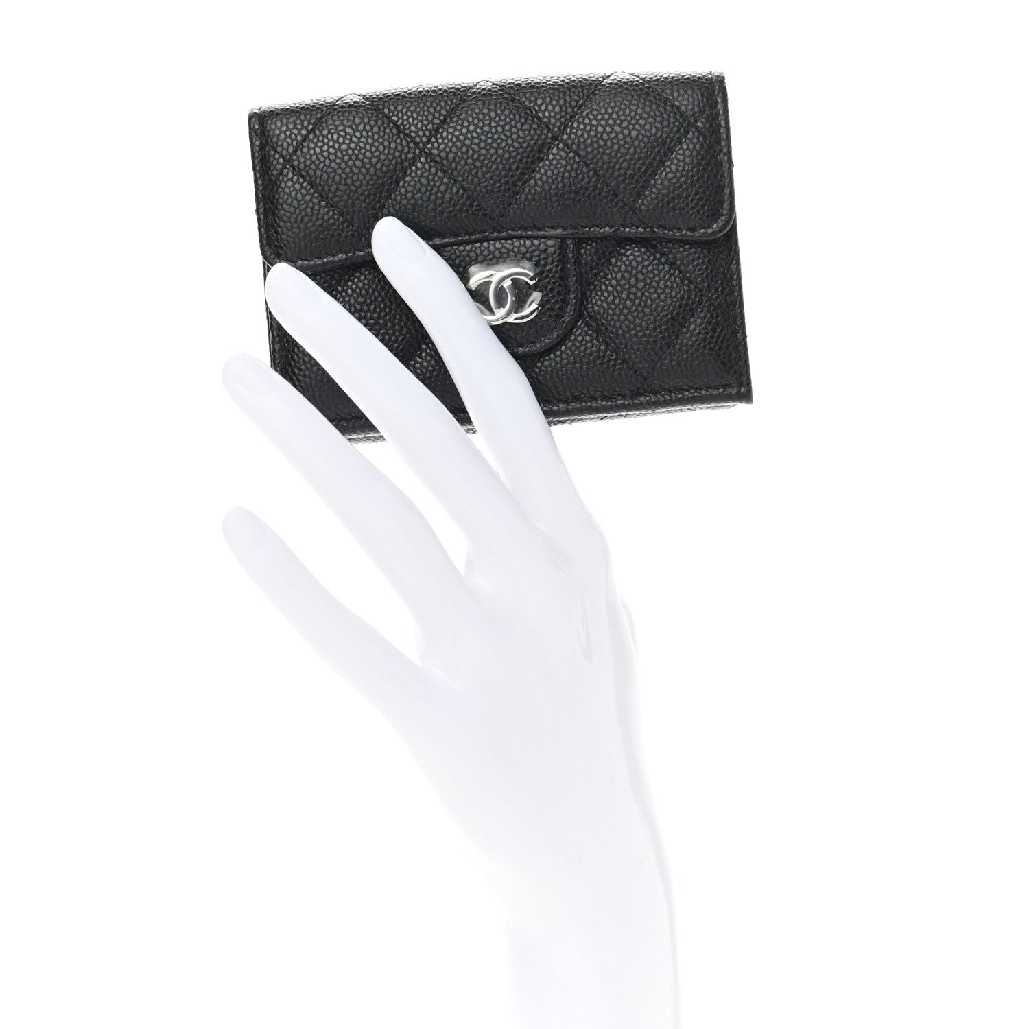 Chanel Caviar Quilted Double Flap Wallet Black 2 of 7