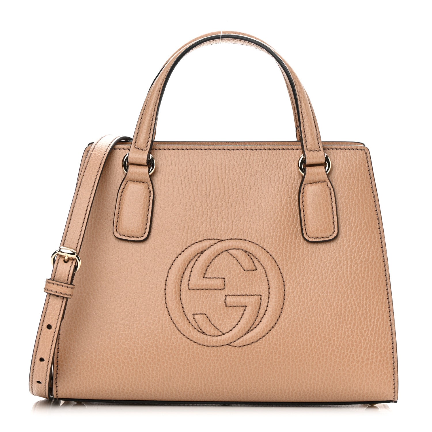 Gucci Dollar Calfskin Medium Soho Top Handle Satchel Camelia 1 of 10
