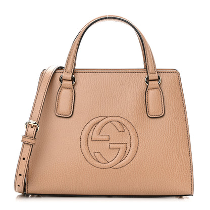 Gucci Dollar Calfskin Medium Soho Top Handle Satchel Camelia 1 of 10