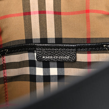 Burberry Derby Calfskin House Check Medium Banner Tote Black Sea Green 7 of 11