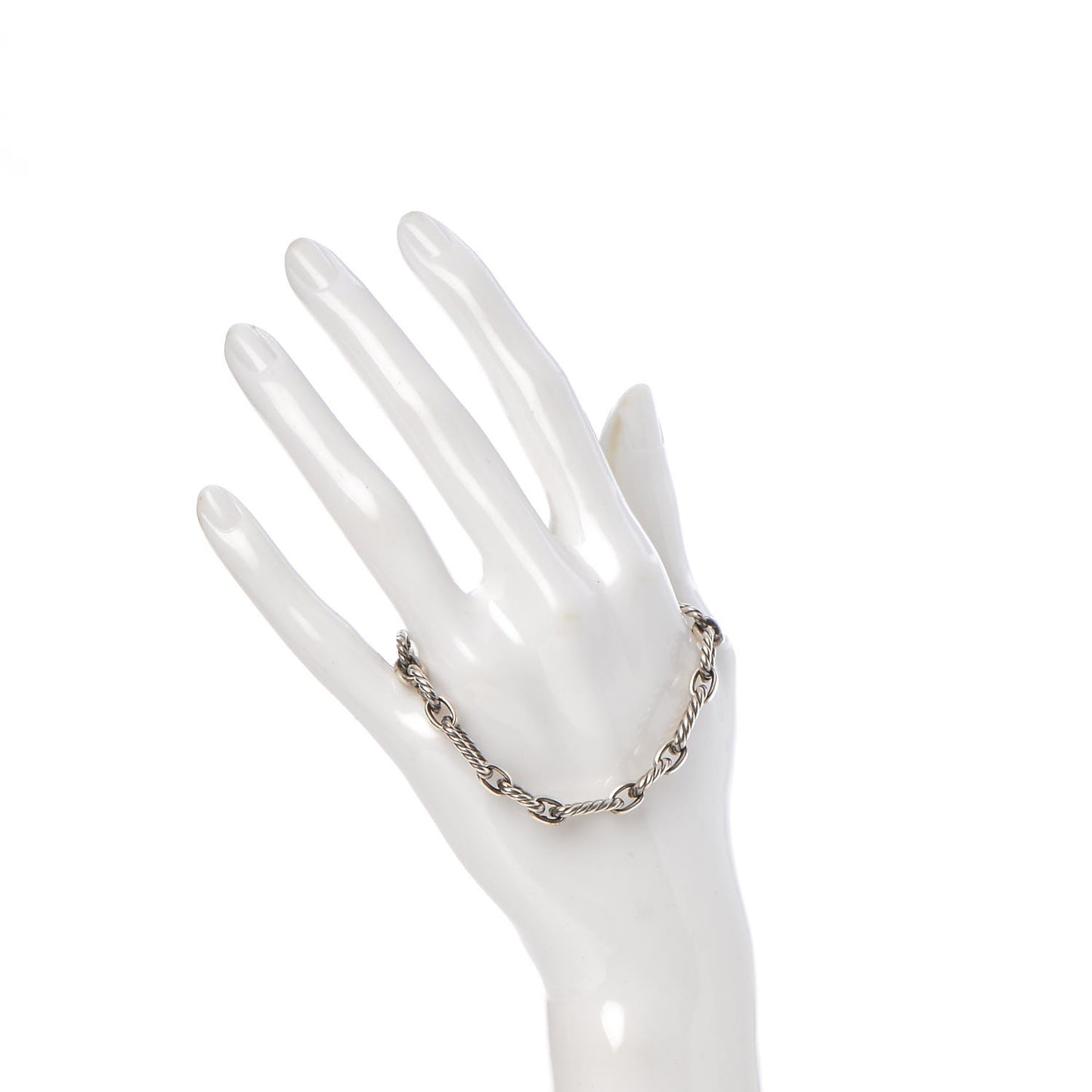 Sterling Silver Blue Sapphire 9.5mm Cushion Link Bracelet