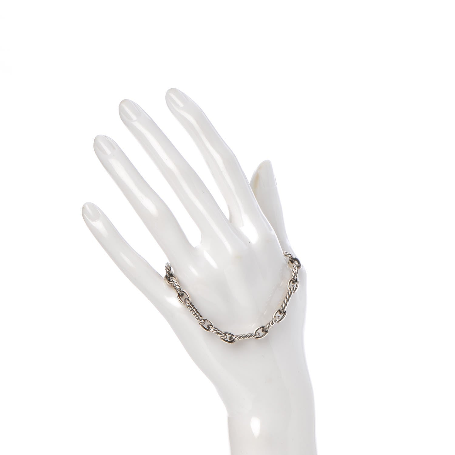 David Yurman Sterling Silver Blue Sapphire 9.5mm Cushion Link Bracelet 2 of 5