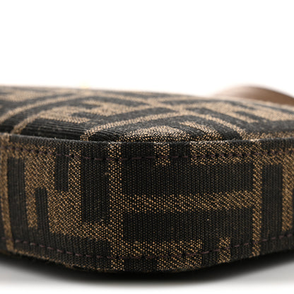 Fendi Fabric Jacquard Vitello Grace FF 1974 Baguette Pouch Tobacco Moro Sand 10 of 10