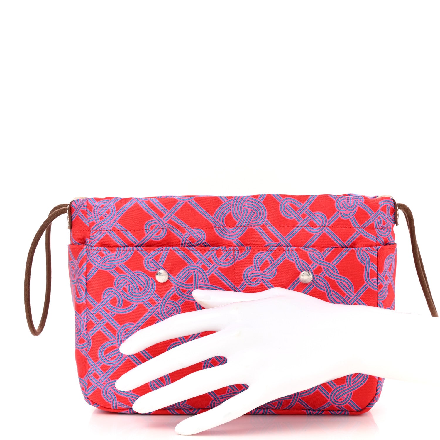 Hermes Silk Barenia Noeud Marin Fourbi 20 PM Pouch Rouge de Coeur Fauve 2 of 9