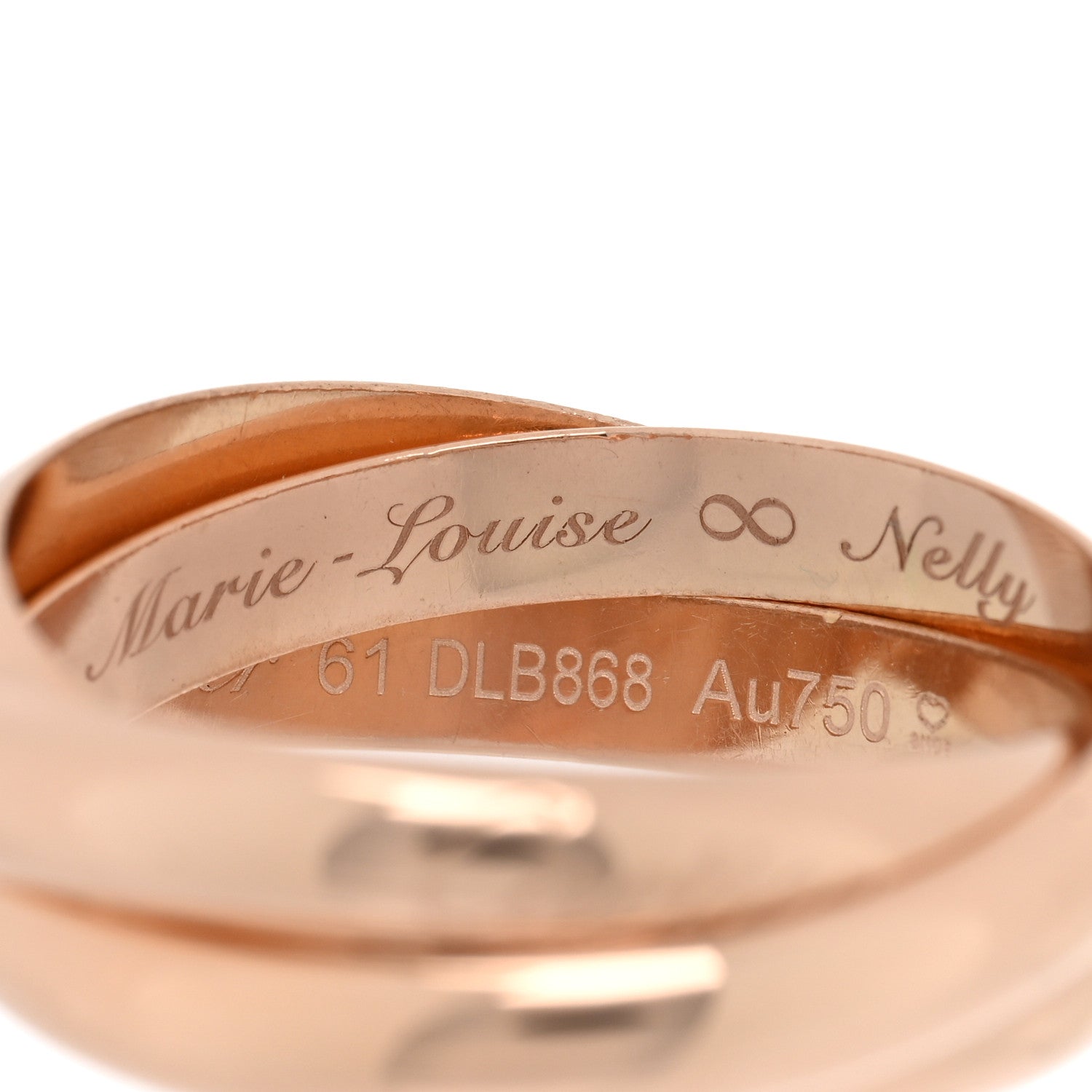 Cartier 18K Pink Gold Classic Trinity Ring 61 9.5 5 of 6