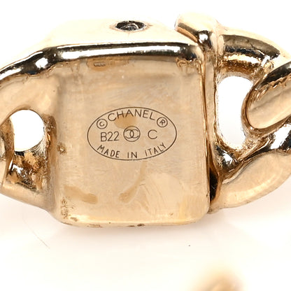 Chanel Metal CC Chain Link Cuff Bracelet Gold 7 of 8