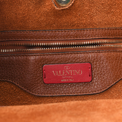 Valentino Garavani Grained Calfskin Rockstud Shoulder Tote Bright Cognac 6 of 12
