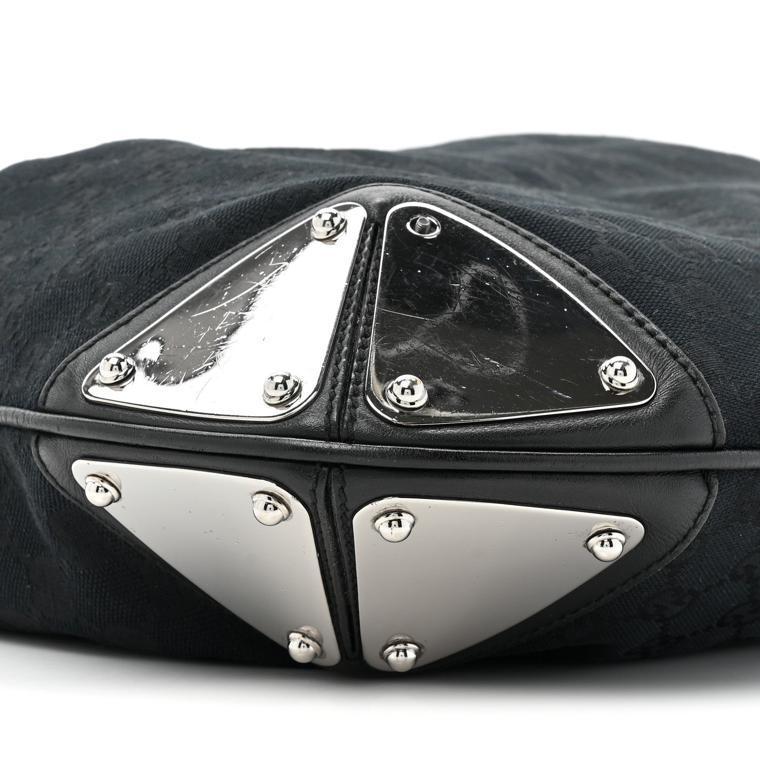 Gucci Monogram Medium Indy Top Handle Hobo Black 9 of 13
