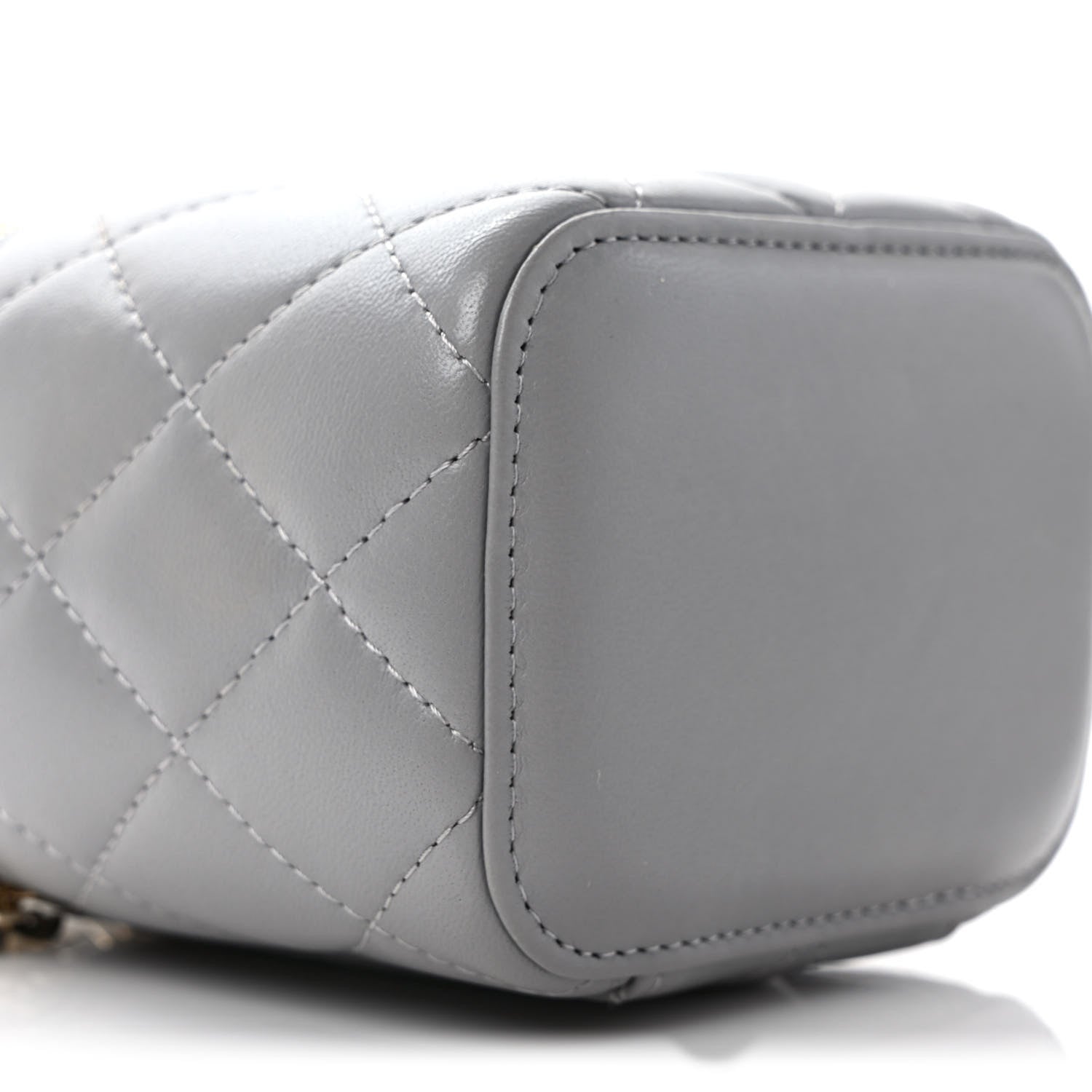Chanel Lambskin Quilted Pearl Crush Mini Vanity Case With Chain Grey 8 of 10