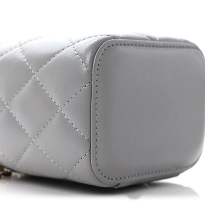 Chanel Lambskin Quilted Pearl Crush Mini Vanity Case With Chain Grey 8 of 10