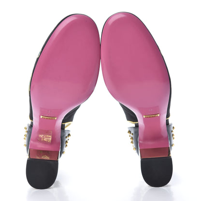 Gucci Satin Embroidered Dragon Caspar Pumps 38 Black 7 of 10