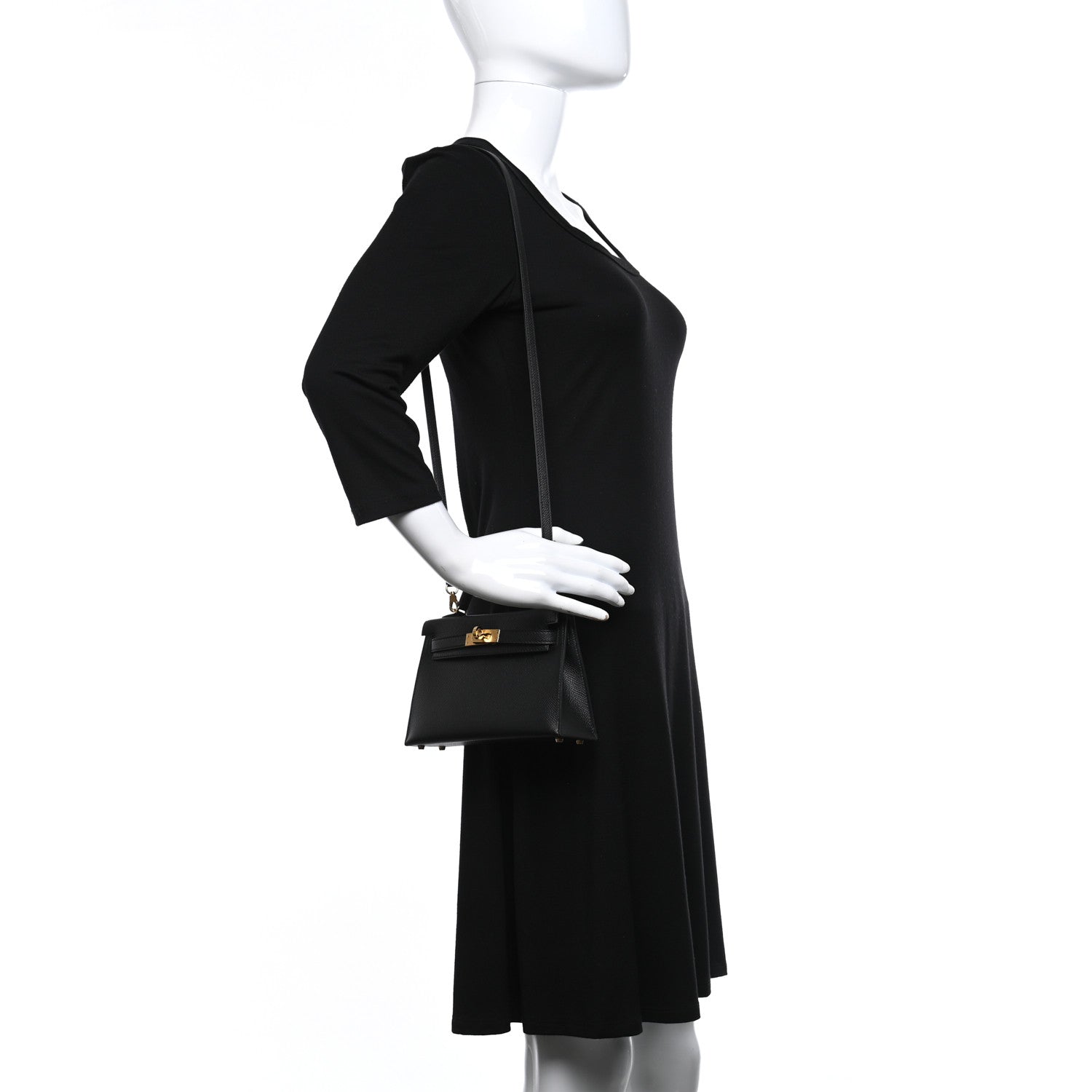 Hermes Epsom Mini Kelly Sellier 20 Black 2 of 11