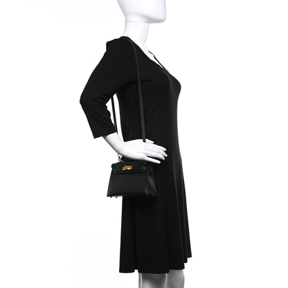 Hermes Epsom Mini Kelly Sellier 20 Black 2 of 11