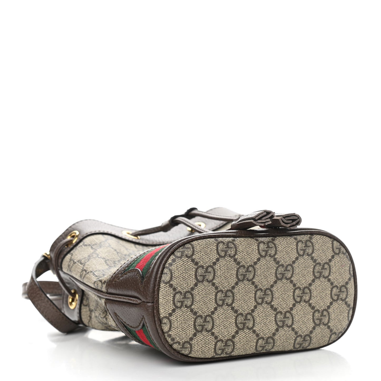 GG Supreme Monogram Web Mini Ophidia Bucket Bag Brown