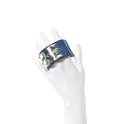 Hermes Lizard Collier De Chien CDC Bracelet T2 Bleu Saphir 2 of 5