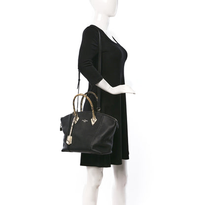 Louis Vuitton Veau Cachemire Snakeskin Soft Lockit MM Black 2 of 9
