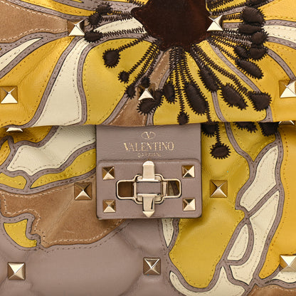 Valentino Garavani Nappa Suede Flower Embroidered Medium Candystud Crossbody Poudre Multicolor 7 of 14