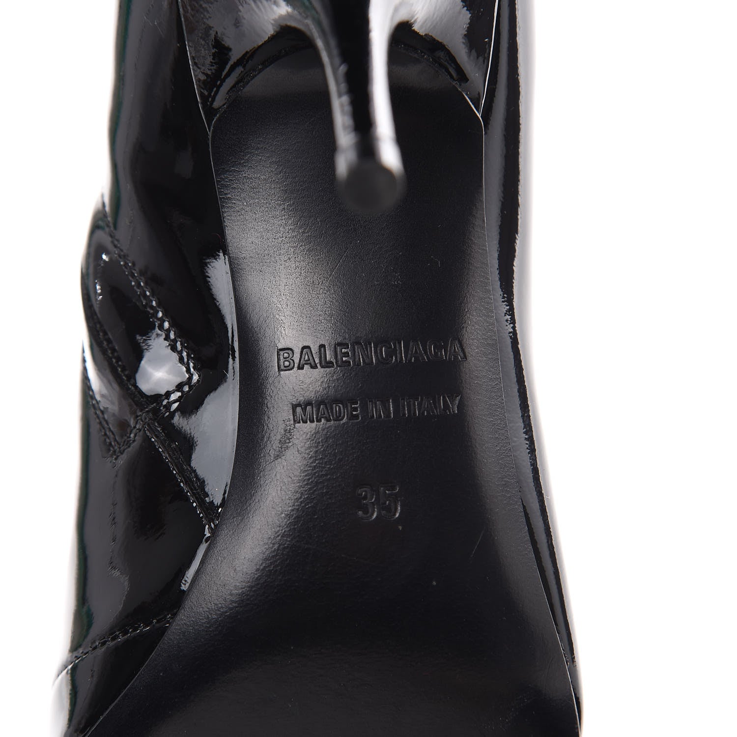 Balenciaga Patent BB Pointy Toe Ankle Booties 35 Black 6 of 8