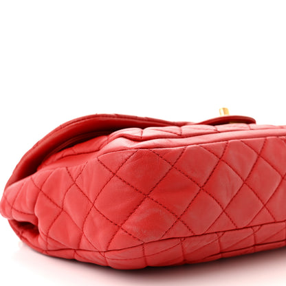 Chanel Lambskin Quilted Large Now and Forever Flap Red 9 of 14