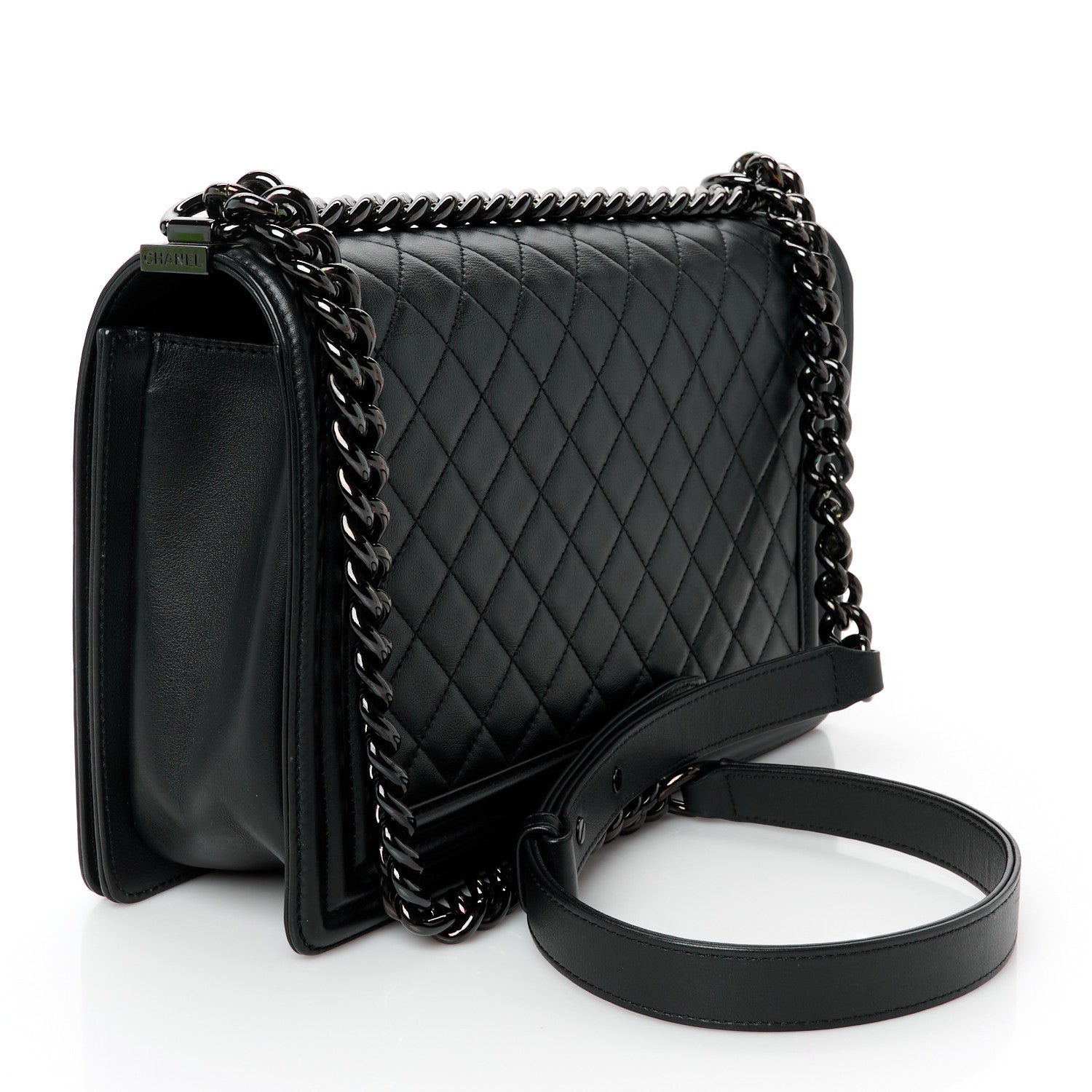 Chanel Calfskin Quilted New Medium Boy Flap So Black 3 of 11