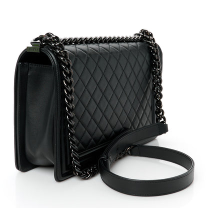 Chanel Calfskin Quilted New Medium Boy Flap So Black 3 of 11