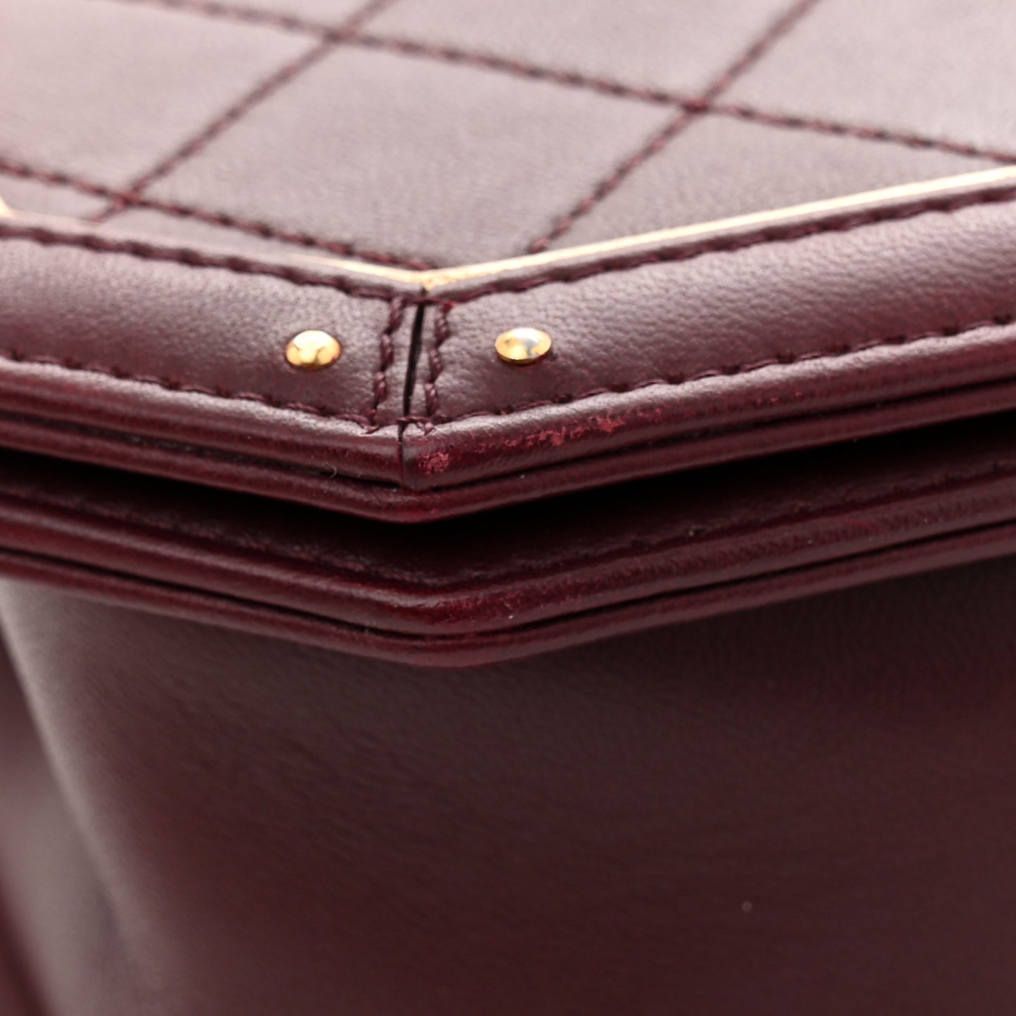 Calfskin Quilted Small Octagon CC Clasp Flap Bag Red Gold