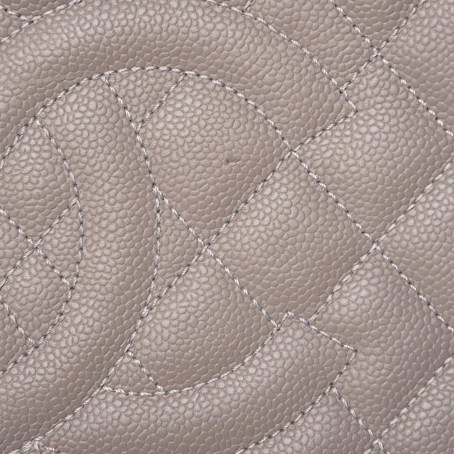 Caviar Quilted Grand Shopping Tote GST Light Grey
