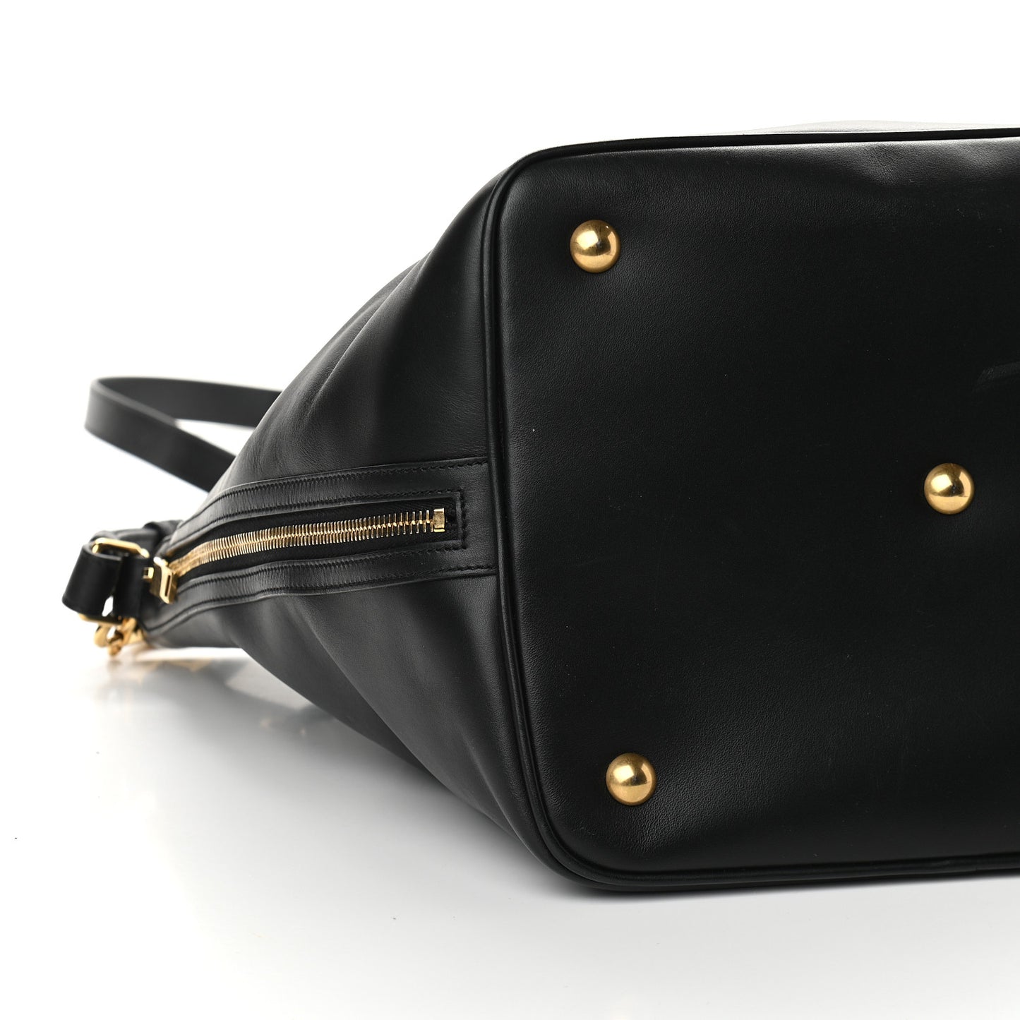Calfskin Large Emmanuelle Bucket Bag Black